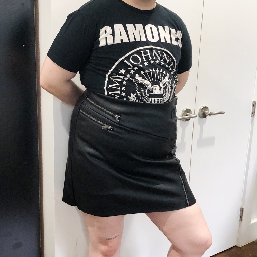 Torrid Black Leather Mini Skirt